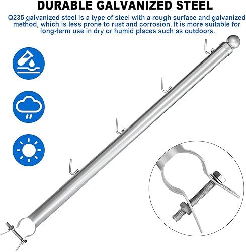 Miniatura 5 de YXJSTO Paquete de 10 extensiones de brazo de alambre de púas para valla de eslabones de cadena, brazo extendido de alambre de púas de 25 pulgadas