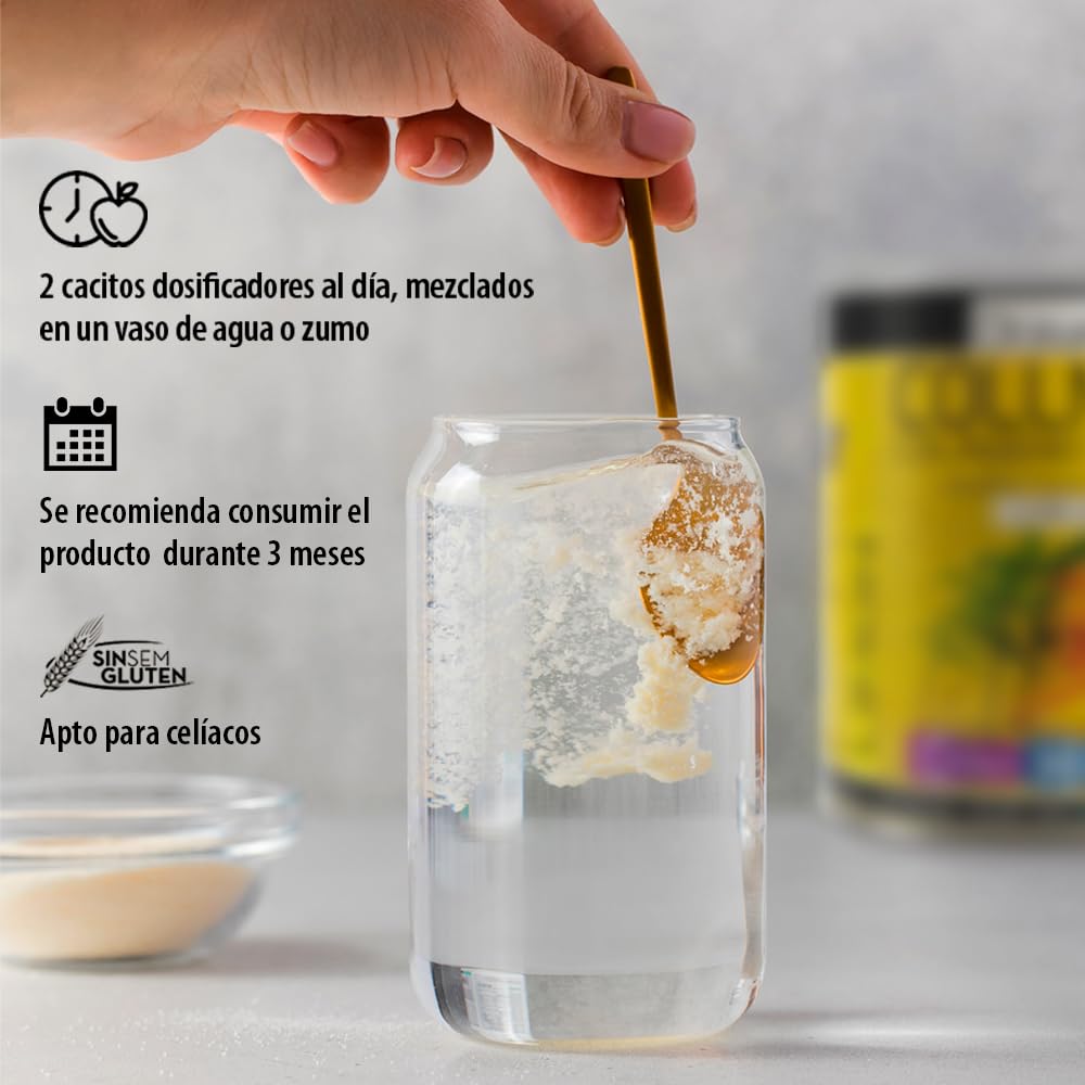 Colageno Drasanvi Collmar Hidrolizado Marino Con Acido Hialuronico Magnesio | Bienestar Articular Y Muscular, Con Curcuma Y Vitamina C - Colageno Marino Hidrolizado En Polvo Sabor Vainilla, Pack 3x300 G