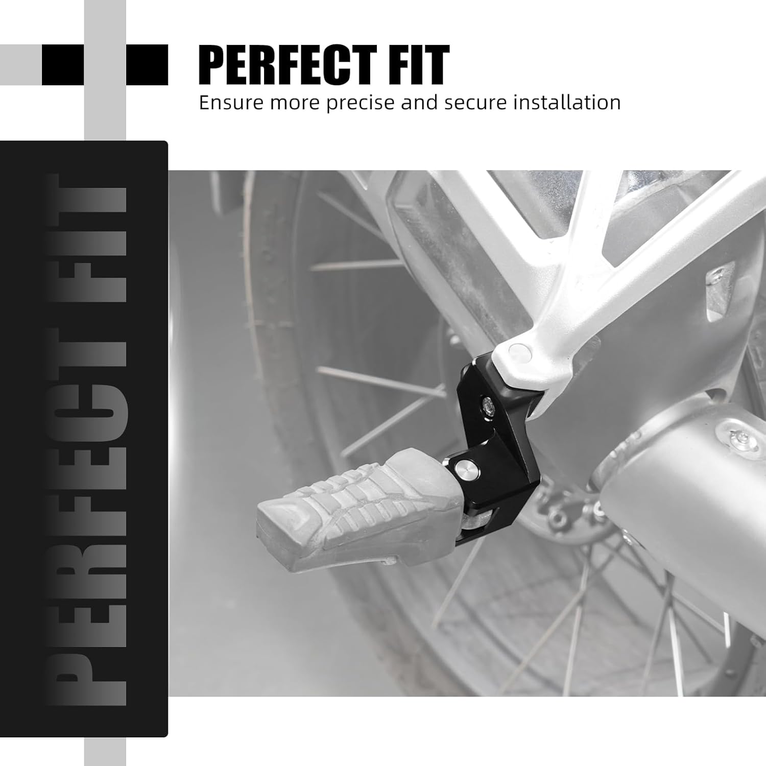 NICECNC Passenger Footrest Lowering Kit Compatible with BMW R1250GS /R1250GS Adventure, 40mm Drop & 15mm Forward, Black, See Fitment