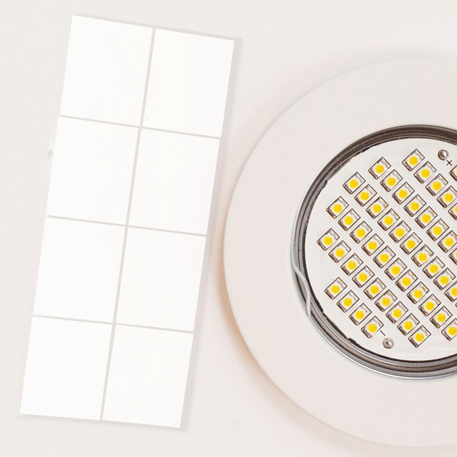 Levemolo 10 szt. samoprzylepnej folii dyfuzyjnej - filtry do oświetlenia LED - miękki, biały, plastikowy materiał dyfuzyjny - idealny do oświetlenia biurowego, domowego i imprezowego, grubość 50 µm