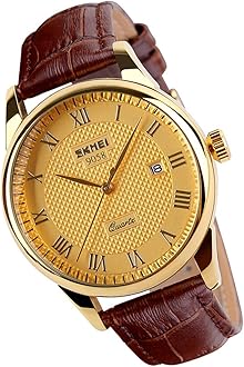 Watch for Men Business Dress Classic Fashion Casual Black Leather Quartz Analog Waterproof Calendar Date Light Simple Wrist Watches Dad Fathers Gifts