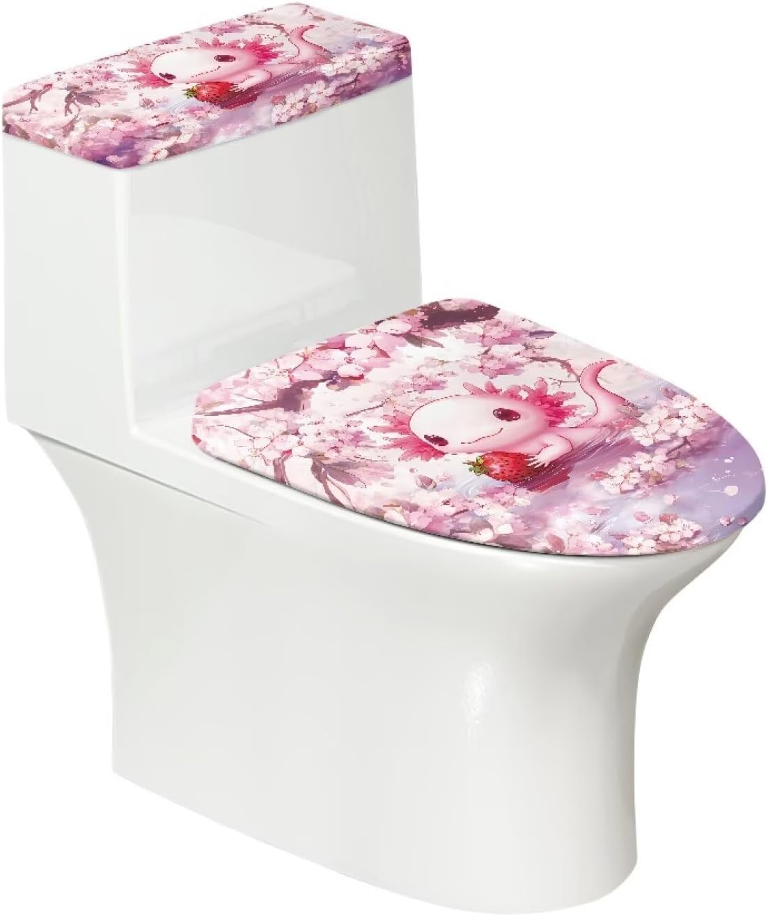 Squirrel Toilet Lid Seat Cover Set with Elastic Edge 2PC Toilet Tank Lid Pads Bathroom Decorative Accessories Fall Decor