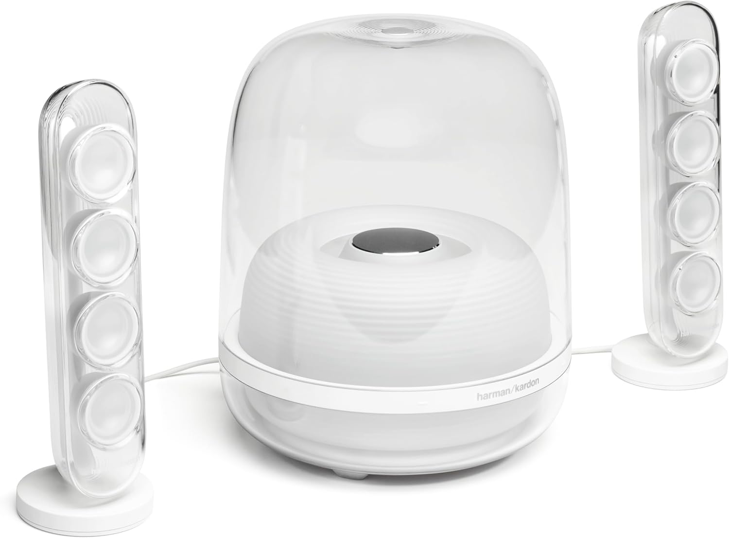 Harman Kardon HK SoundSticks 4-2.1 Bluetooth Speaker System with Deep Bass and Inspiring Industrial Design (White) - Thumbnail 2