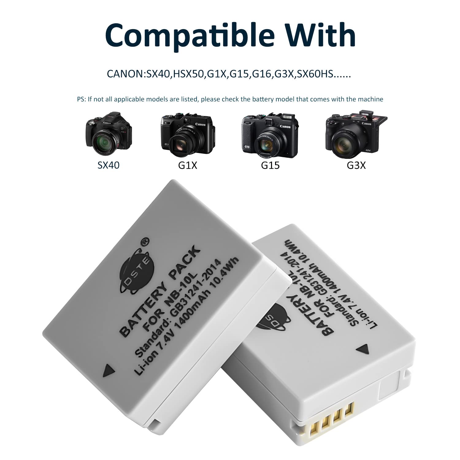 Ersatzakku Für Canon NB-10L – 7,4V, 800mAh, Li-Ion, Kompatibel & Sicher