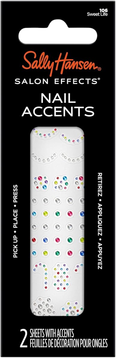 Salon Effects Nail Accents, Sweet Life, Nail Art Decals, Easy to Use, No Commitment, Use On Nail Polish or Bare Nails, Mix and Match