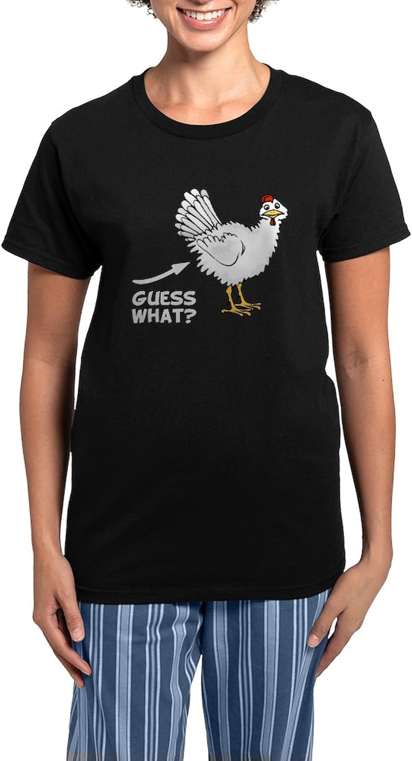 CafePress Guess What Chicken Butt Pajamas Womens Novelty PJ Sleepwear