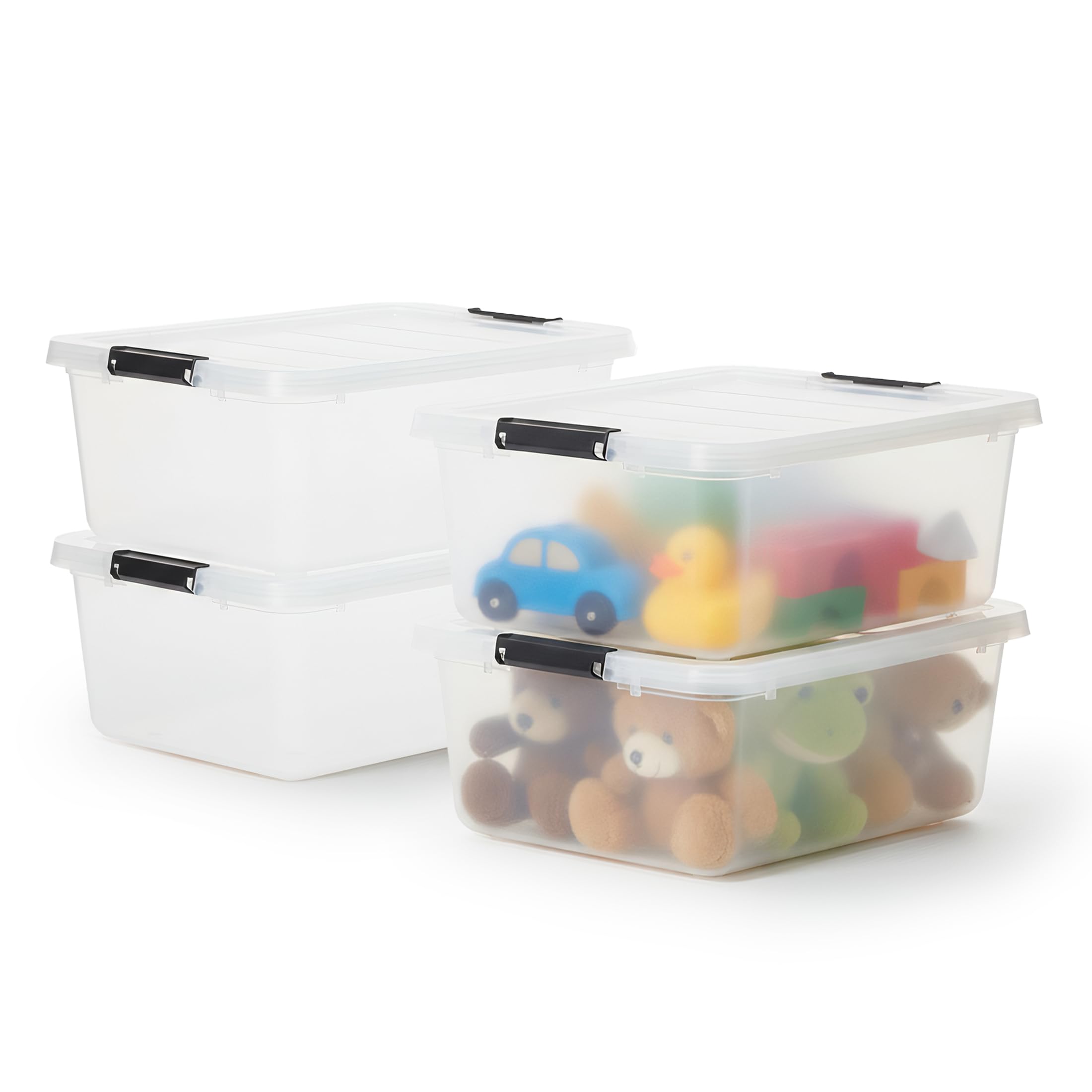 Iris Ohyama FTB-12.5 Storage Boxes with Lids, 12.5 L, Set of 4 โ image 1