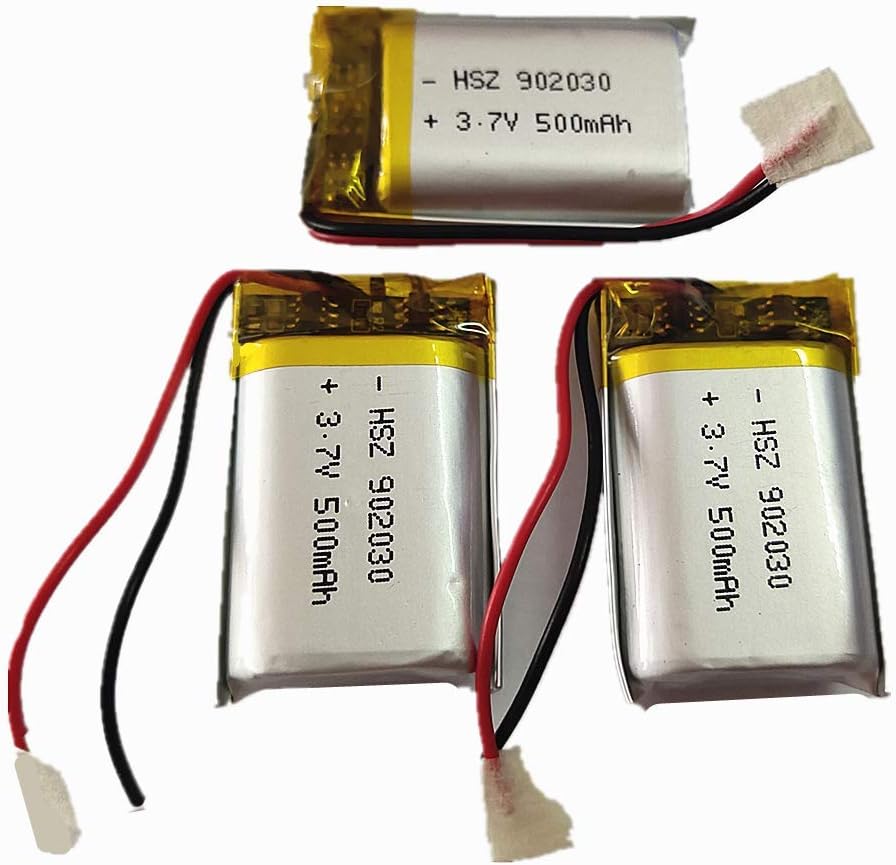 Kingin 10ea 500mAH 3.7V 9X20X30mm Rechargeable li-Polymer Battery with PCM 902030 Lithium Battery