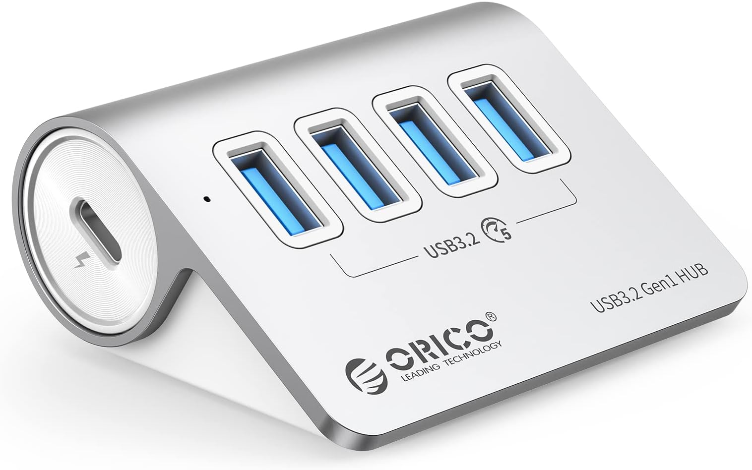 ORICO USB Hub Clip Type, 4-poorts USB 3.0 Hub 5 Gbps Super Speed Mini Aluminium Datahub met 150 cm Kabel (A naar A, zwart) Voor Monitoren, Bureaus (Zonder Voeding) - Zwart