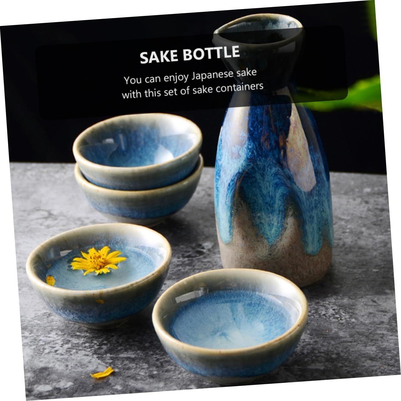 Japanese Style Ceramic Sake Serving Cup Set for Spirits and Water