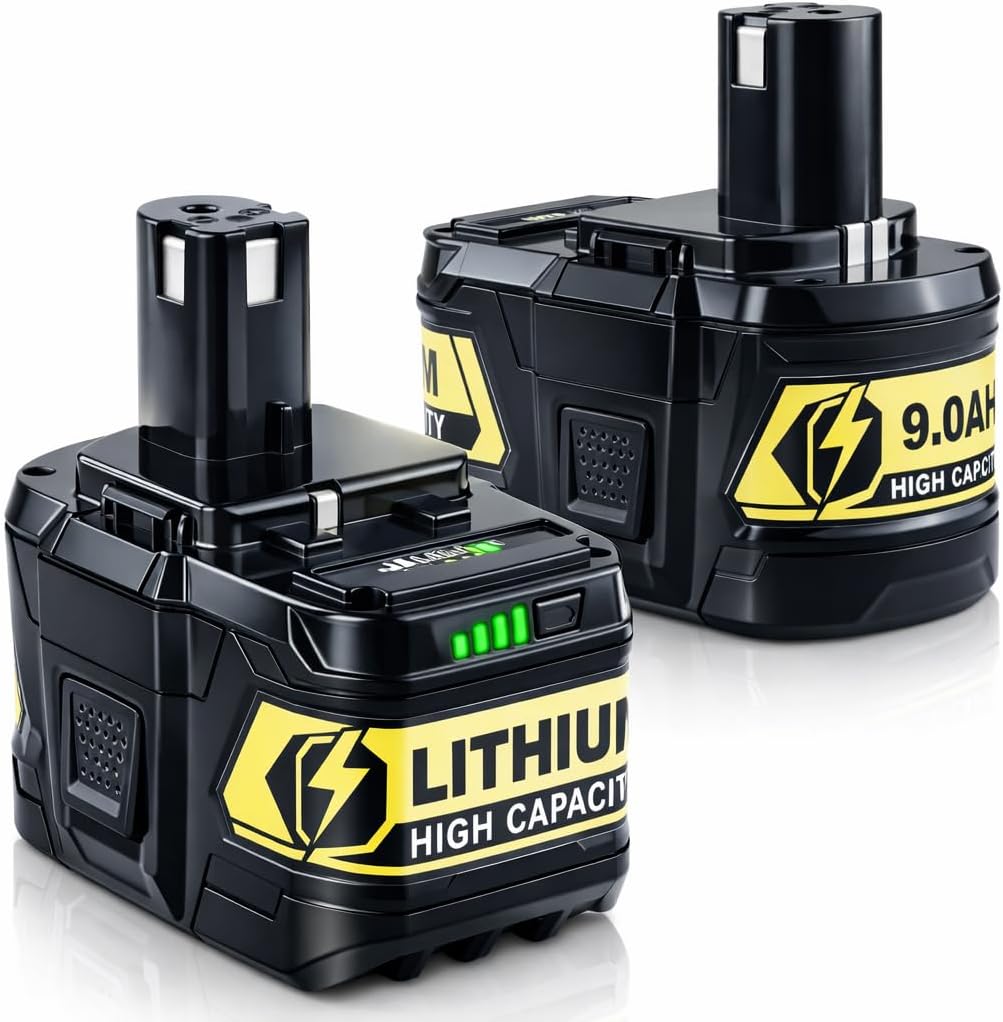 VANTTECH Upgraded 7.0Ah 2-Pack 18V Lithium Battery Replacement for Ryobi 18V Battery P102 P107 P105 P108 P191 P190 P193 BPL1815 PBP002 PBP005 PBP004 PBP007 (18, Volts, Amp Hours, 9.0)