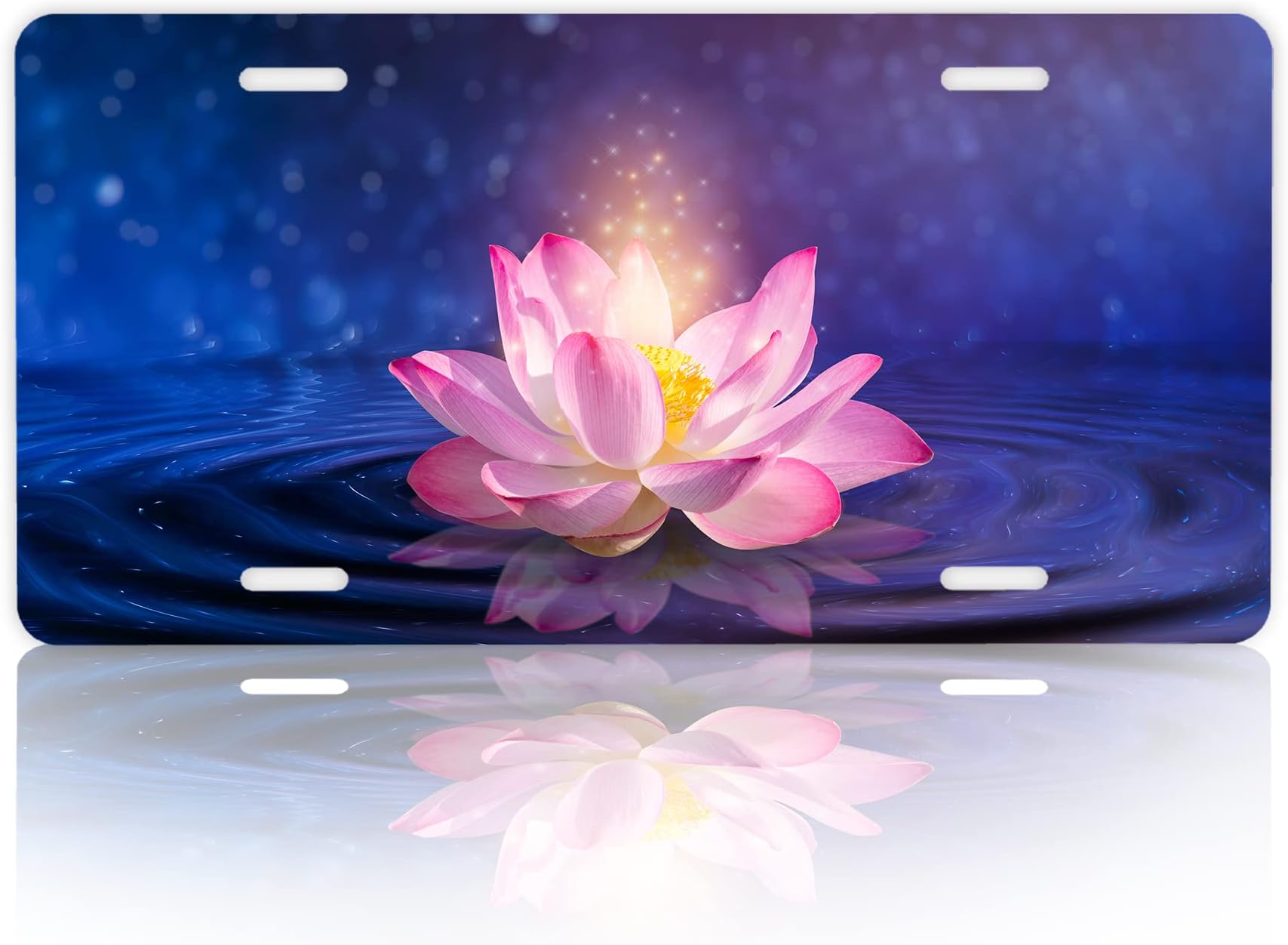 License Plate,Lotus License Plate Cover Funny Car Decoration Vanity Tag Stainless Steel Frame Fits Any Standard Us License Plate 6.2x12.2 for Women Men