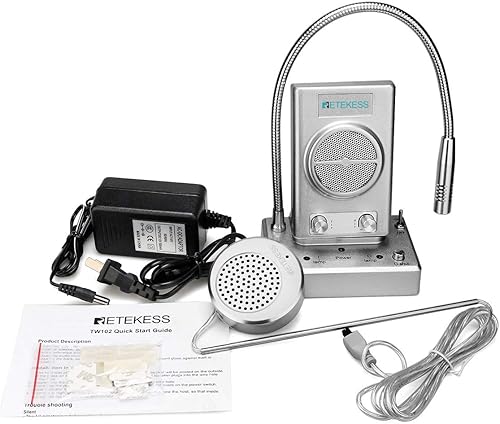 Miniatura 9 de Retekess TW102 Intercomunicador de ventana, sistema de intercomunicación, micrófono de 8 M, micrófono inalámbrico de conexión, altavoz para escuela