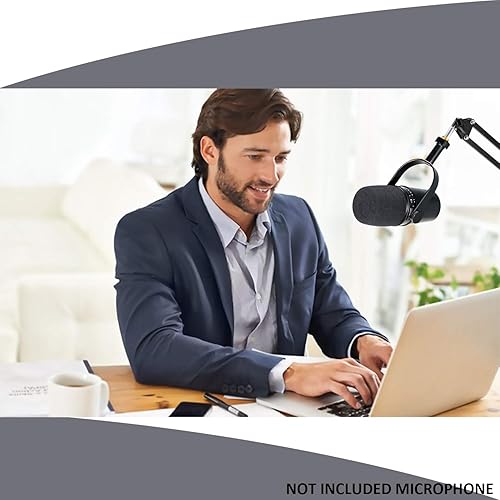 Vista 7 de MV7 MV7X MV7+ Brazo Boom - Brazo de micrófono con cubierta de espuma compatible con Shure MV7 y Shure MV7X y Shure MV7+ Micrófono con filtro Pop por