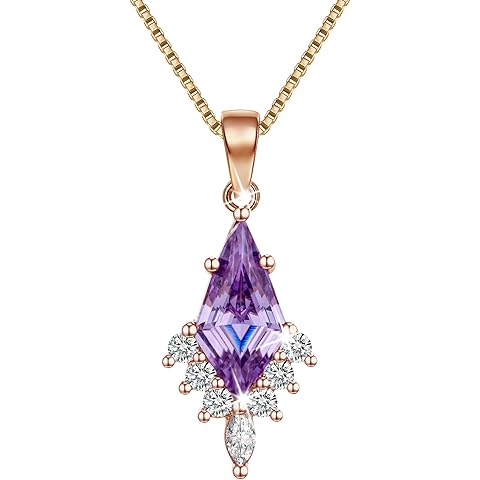 Ancofi Birthstone Necklace for Women Mothers: Rose Gold Necklaces for Women Mother's Day Necklace Gifts for Mom Wife Anniversary Birthday Gifts