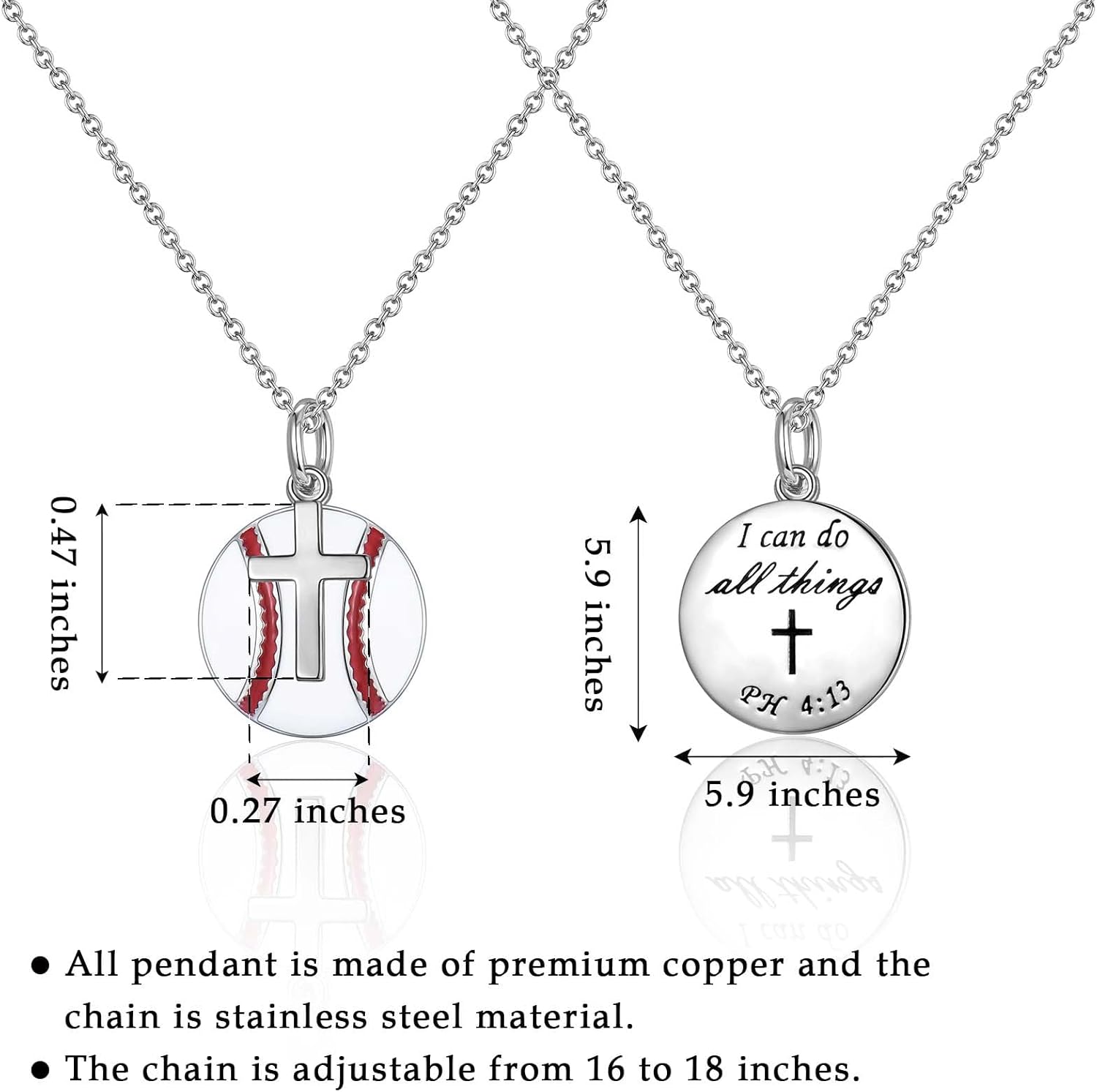 Softball Soccer Volleyball Basketball Baseball Necklace for Girls, Teen Girl Trendy Sports Stuff Accessories Cross Neckalce Jewelry Birthday Christmas Valentines Easter Baptism Graduation Gifts - Image 4