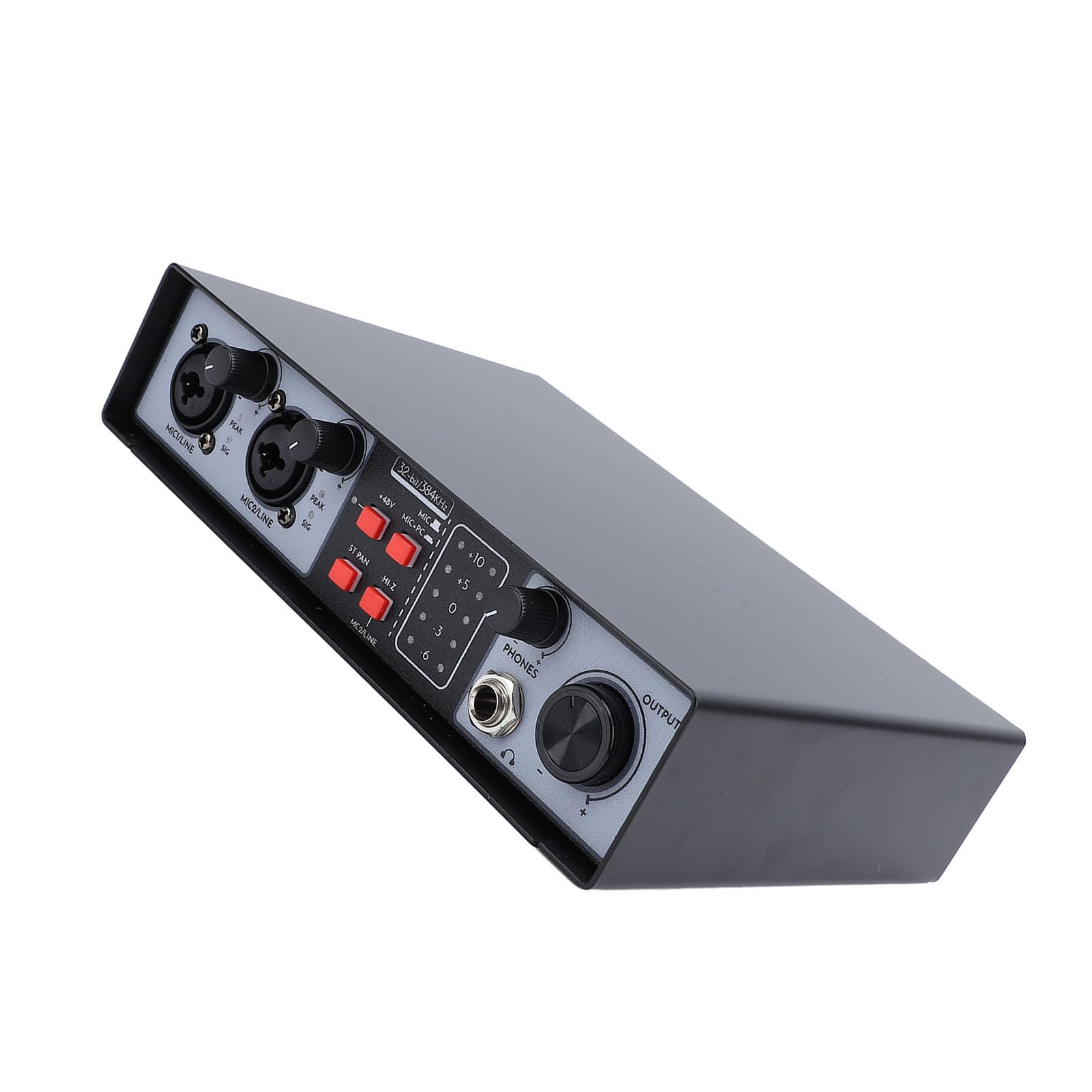 Sound Mixing Console Professional 2 in 2 fuori mixer audio digitale con alimentazione fantasma 48v incorporata per esibizioni dal vivo Registrazione in studio Metal Construction