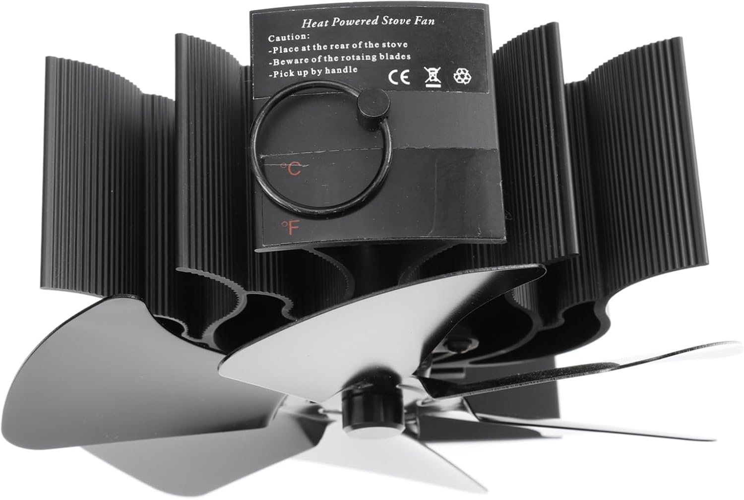 Alipis Heat Powered Stove Fan Blades Wood Log Burner Fan for Efficient Warm Air Circulation Quiet Operation No Electricity Needed Energy Saving Heat Distribution for Fireplace and Wood