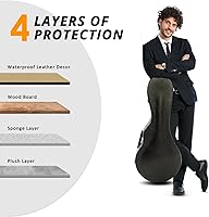 Vista 2 de Ktaxon F-Style - Estuche rígido para mandolina, funda de piel rígida de lujo, funda protectora de madera con interior de felpa