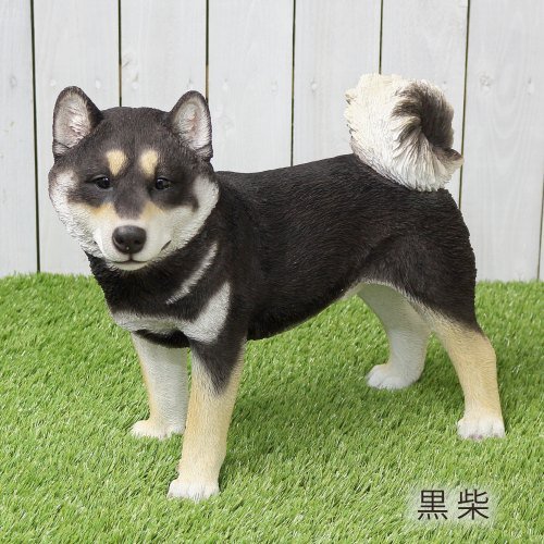 アニマルオブジェ：柴犬(親)：黒柴