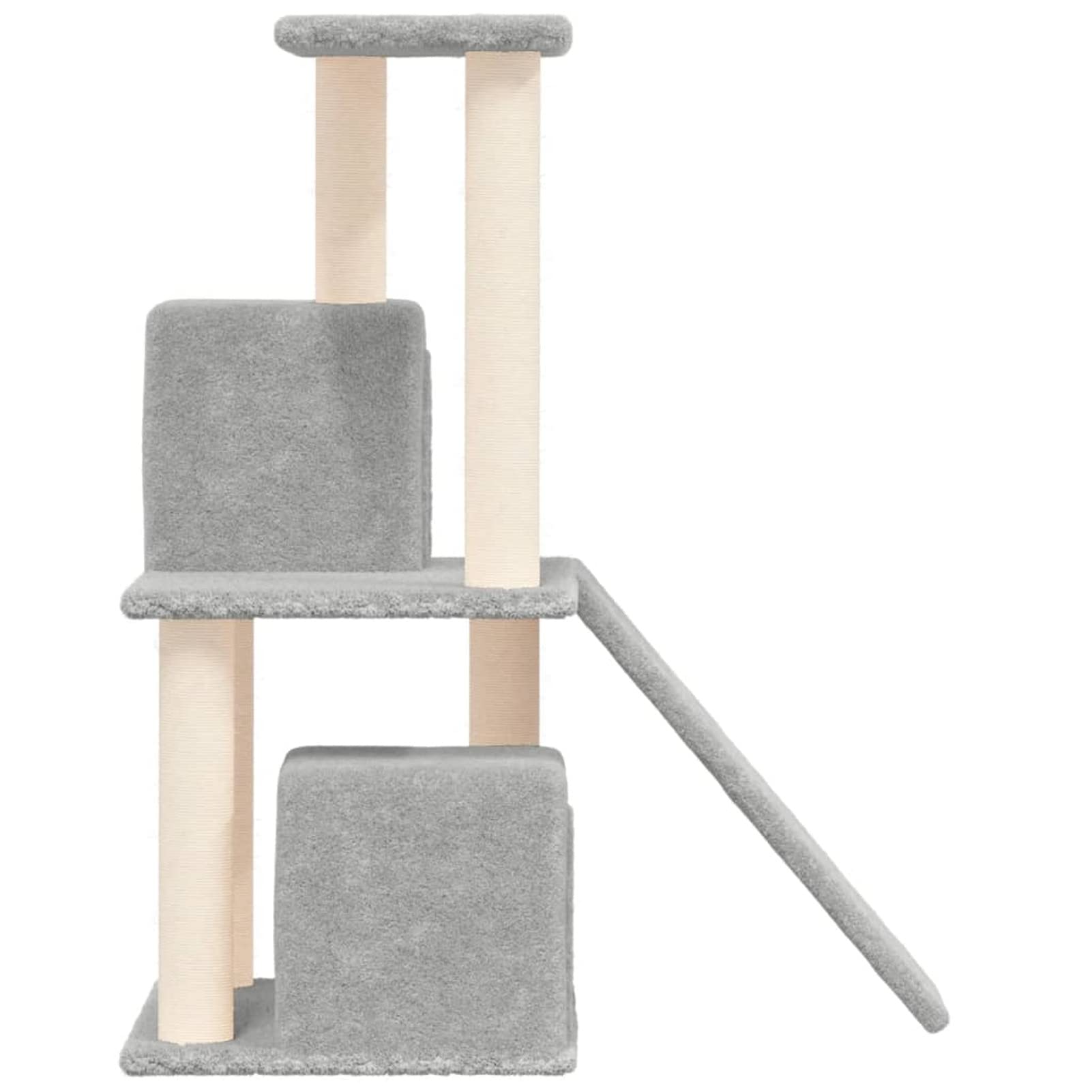 ShGaxin Rascador para Gatos con Postes de sisal, Rascador Gato, Arbol Rascador para Gatos, Gatos Accesorios, Torre Gatos, Casa para Gatos, Arranhador para Gatos, Gris Claro 82 cm