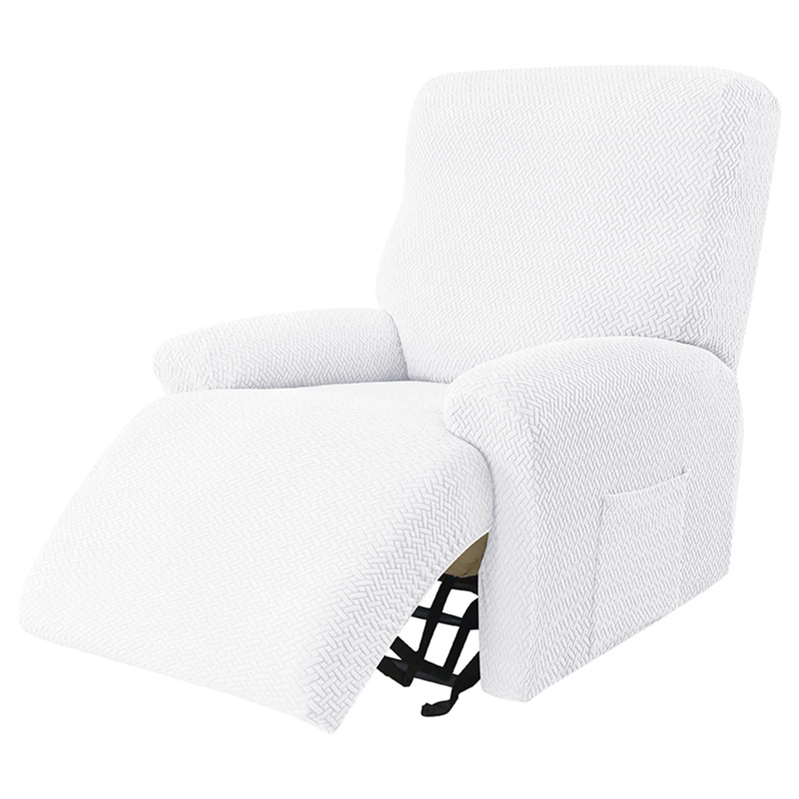 Funda de sillón reclinable blanca elástica OBASDFD de una pieza