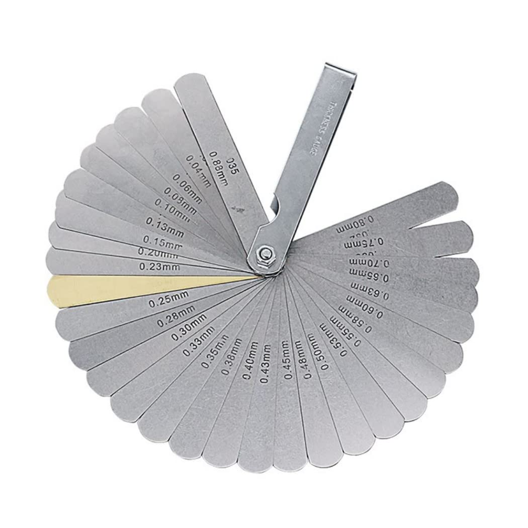 シックネスゲージ 32pc (0.04mm-0.88mm) 折りたたみ　隙間測定 Amazon.co.jp: XSAJU シックネスゲージ ステンレス製 隙間ゲージ