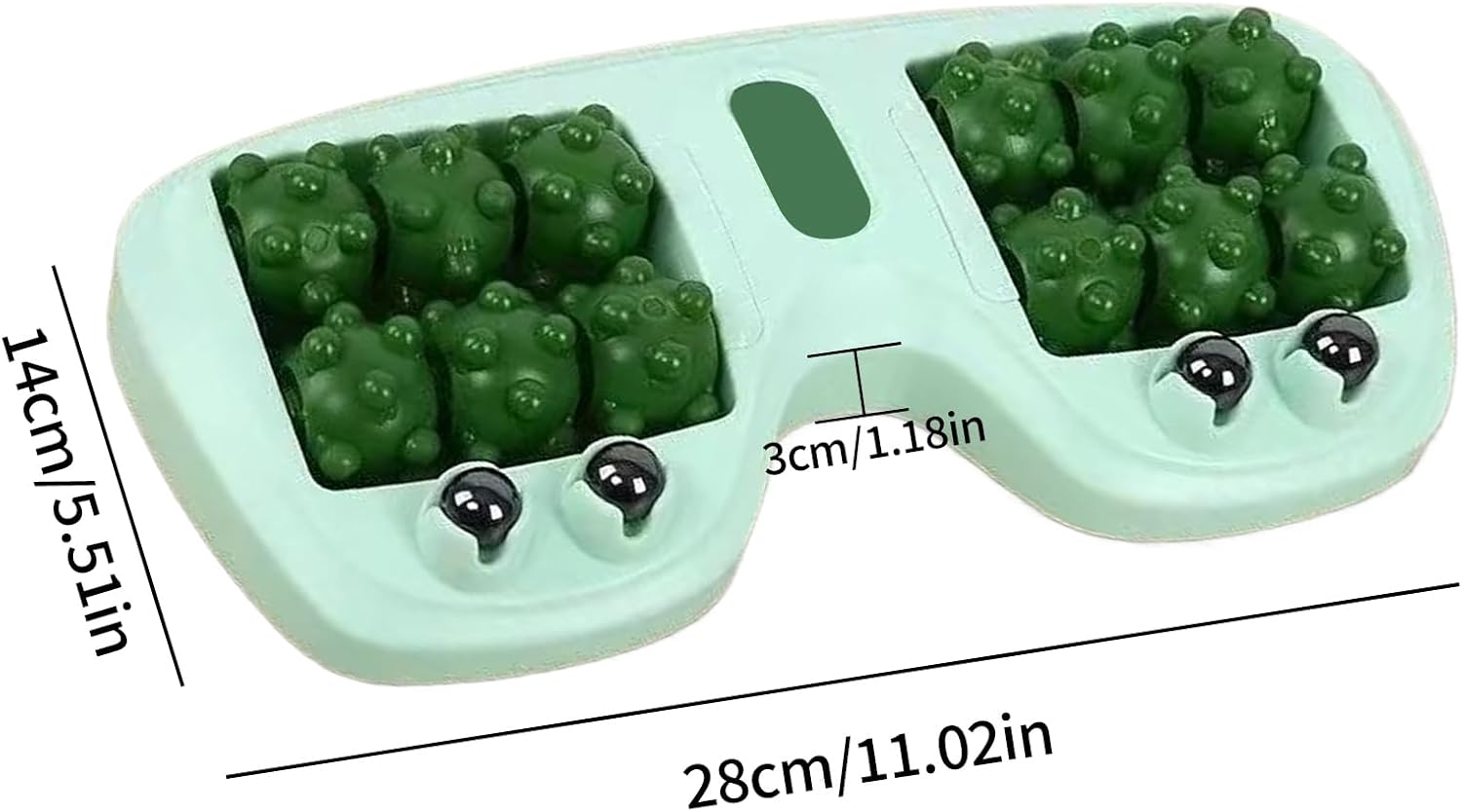 Double Foot Roller, Manual Massage Foot Tool, Exercise Gear, PP Resin Accessory with Textured Wheels, Foots Massager for Relaxation, Recovery Support for Home Use