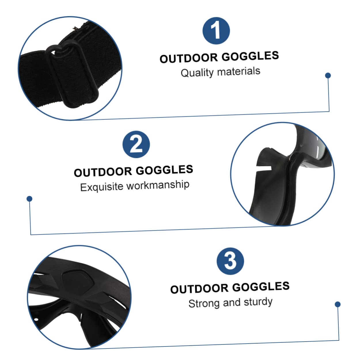 BESTYASH Occhiali Protettivi da Esterno Unisex in Tpe Pc, Resistenti al Vento e Spray, per Ciclismo e Attività Outdoor, Design Retrò Nero Portatile