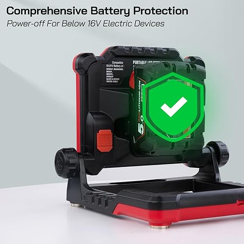 Vista 46 de Luz de trabajo LED recargable – Luz de trabajo portátil inalámbrica 4000/2000/1000LM compatible con Dewalt, Milwaukee, Makita, Bosch batería