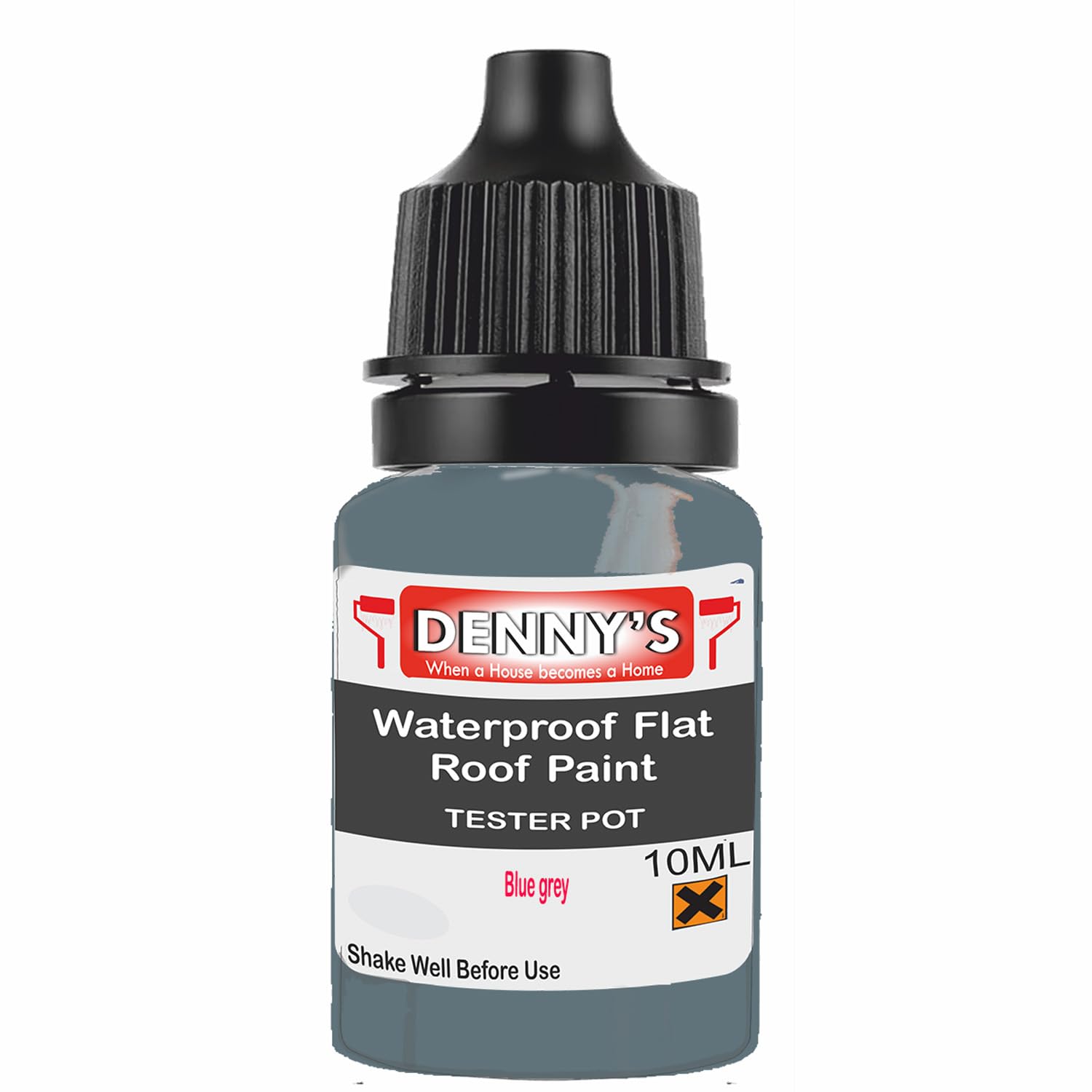 SCOOBYS PAINTS BACK IN THE MIX Chlorinated Rubber Flat Roof Paint – Waterproof Roof Sealer & Leak Repair Coating, Quick Drying, High Adhesion (Blue grey, 10ML Tester Bottle)