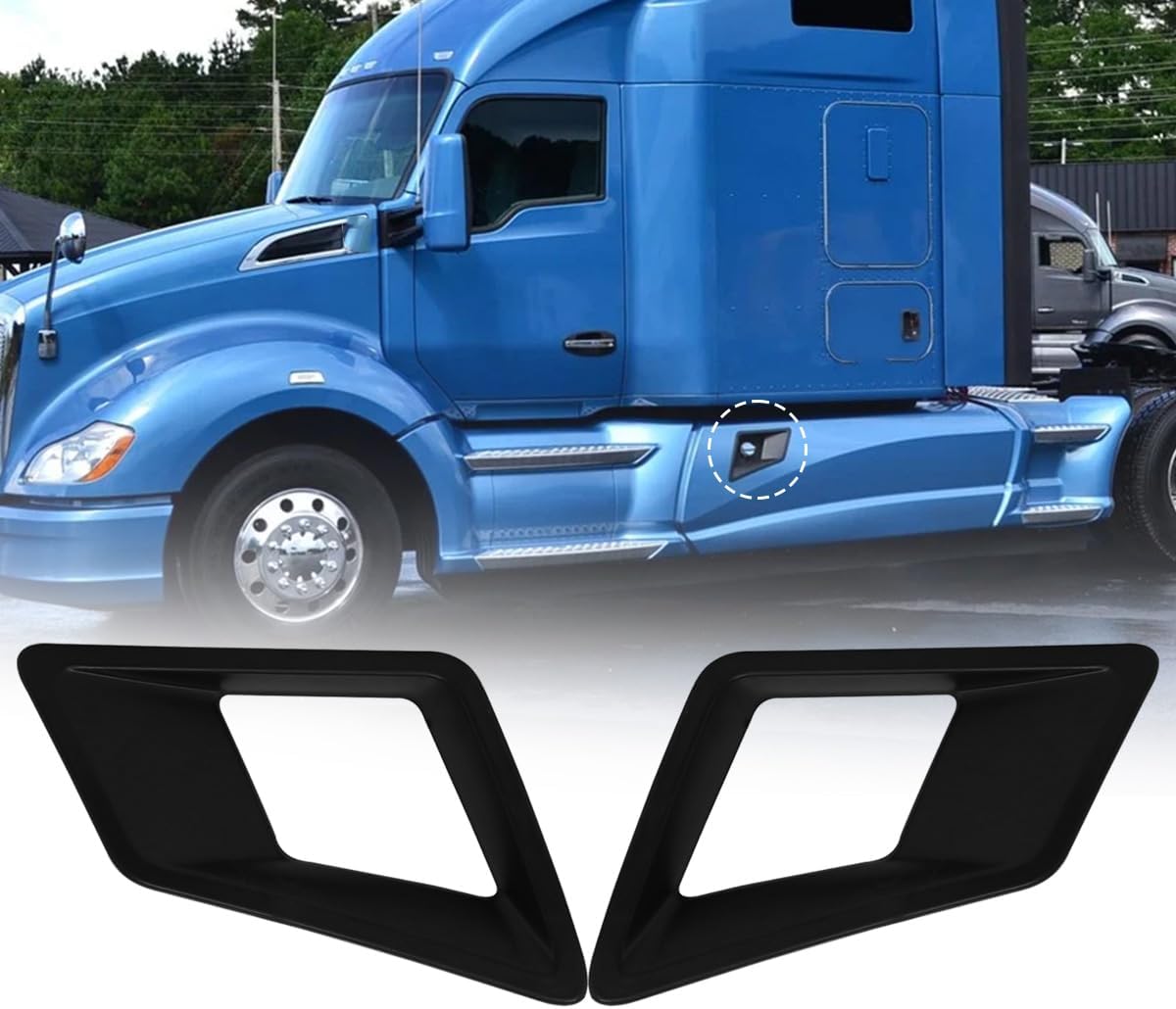 Side Filler Bezel for Kenworth T680 Fairing Panels Bezel (Fuel Tank) OE Replacement Left Driver and Passenger Right Side T680 Accessories