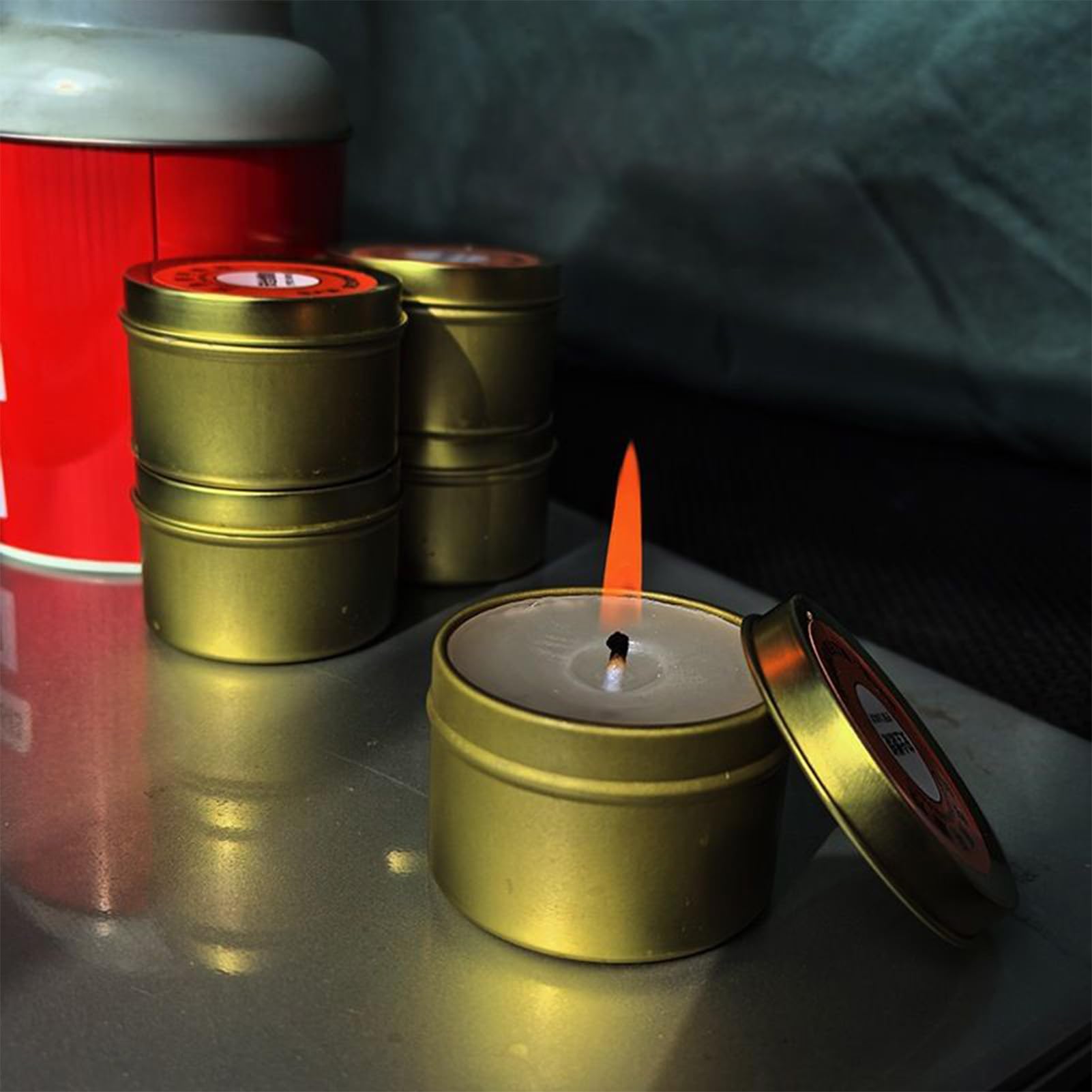 Velas de supervivencia de larga duración para interiores, velas de corte de energía, juego de 10 dispositivos de iluminación sin olor para camping, picnic, suministros de supervivencia salvaje