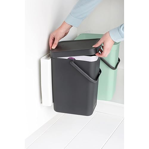Miniatura 44 de Brabantia Sort & Go - Bote de basura para alimentos (1.6 galones/verde abeto) Pequeño organizador de abono de cocina con asa y tapa extraíble, fácil