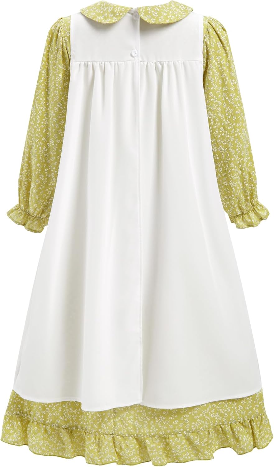 Pioneer Dresses for Girls Prairie Colonial Costume Long Sleeves Laura Ingalls Pilgrim Costume