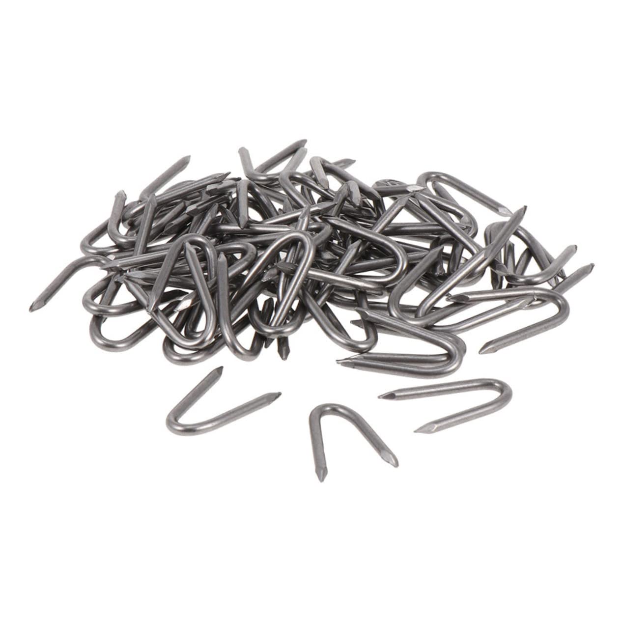Toddmomy 140pcs U-Shaped Metal Fencing Stakes Nails for Garden Fence and Landscape Use Easy Installation U-Nails for Wire Fencing and Tarp Fixing