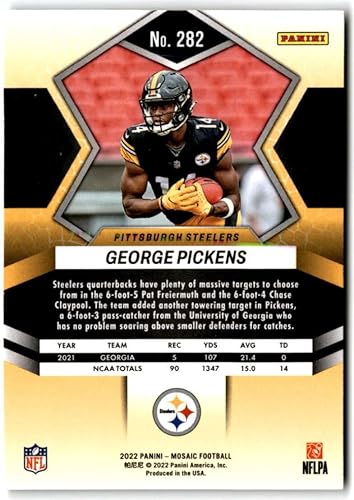 Miniatura 4 de 2022 Panini Mosaic #282 George Pickens RC Rookie NFL Debut Pittsburgh Steelers