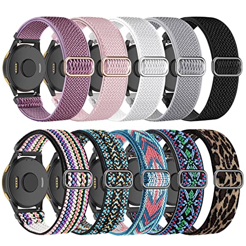 Wizvv Stretchy Nylon Watch Bands Compatible with Garmin Venu Sq/Venu for Women Men, 20mm Loop...