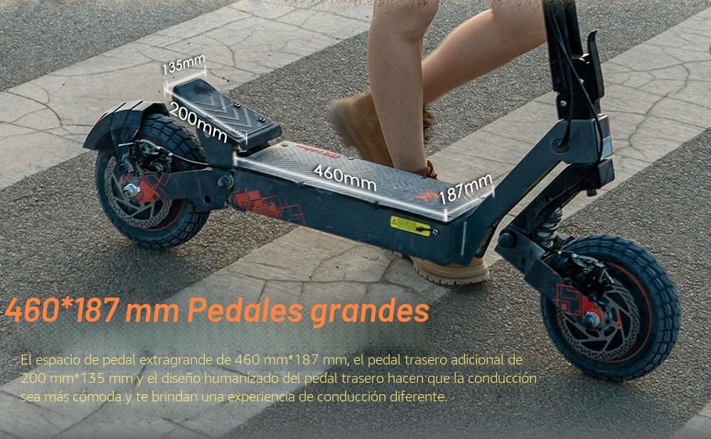 Patinete eléctrico Plegable KuKirin G2 Ultra, 2 Motores, batería de 48 V y 18 Ah, neumáticos de 10 Pulgadas, autonomía máxima de 55 km, suspensión de Muelle Delantera y Trasera