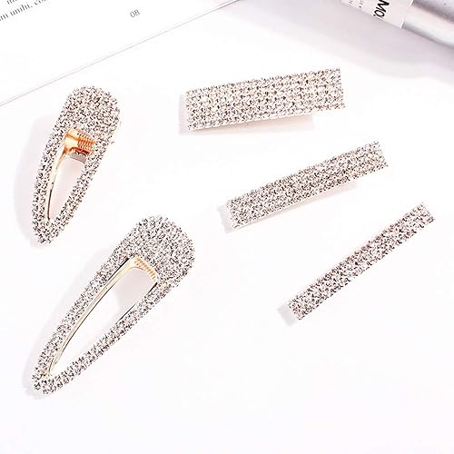 Miniatura 5 de 5 pinzas para el cabello con diamantes de imitación brillantes, pinzas para el cabello, pinzas para el cabello con pico de pato y cocodrilo,