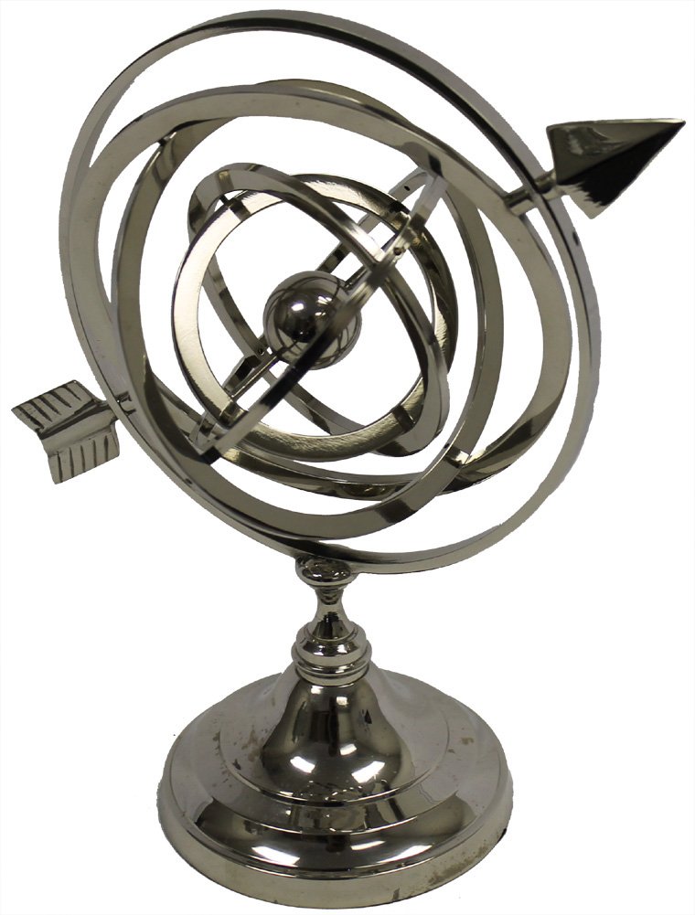 RedSkyTrader Armillarkugel mit Nickel-Finish, Astrolabium mit kleinem Globus