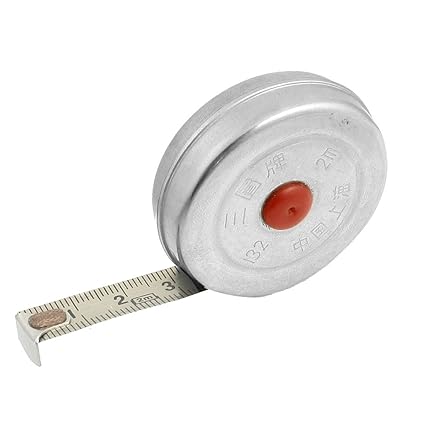 Stainless Steel 2 Meters Pocket Measuring Tape Measure Silver Tone