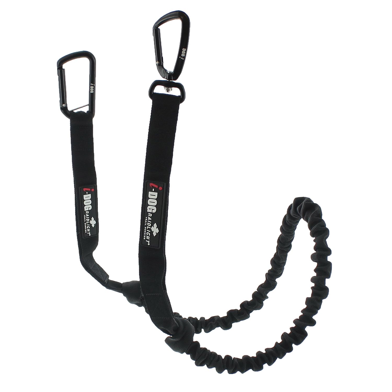 Longe de Traction pour Chien Gamme RAIDLIGHT,190 cm (étirée), Noir canicross, canirando, canijogging, canitrail, Utilisation Intense Sportive ou Loisirs, I-dog Marque Française.