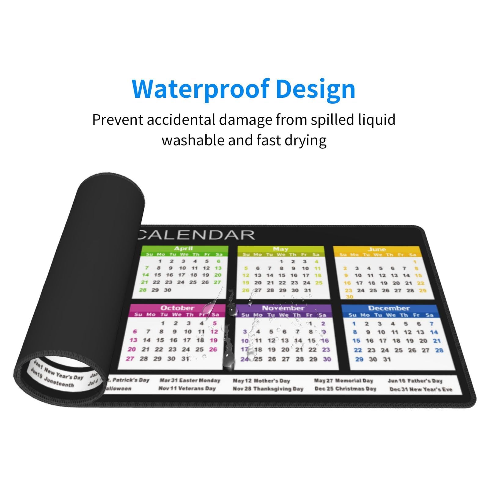 Mauspad Mit Kalender 2024 (horizontal) – 24,1 X 20,1 Cm, Rutschfeste Unterseite – Buntes Design Für Büro, Gaming Oder Als Geschenk
