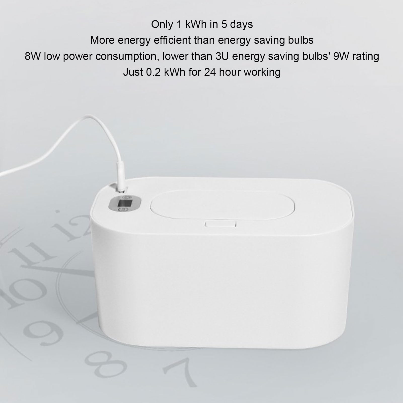 Chauffe-Lingettes pour bébé, Distributeur Portable de Lingettes Humides pour bébé à Chauffage Rapide, Chauffe-serviettes Humides USB pour nouveau-né pour Maison, (Réglage de la température