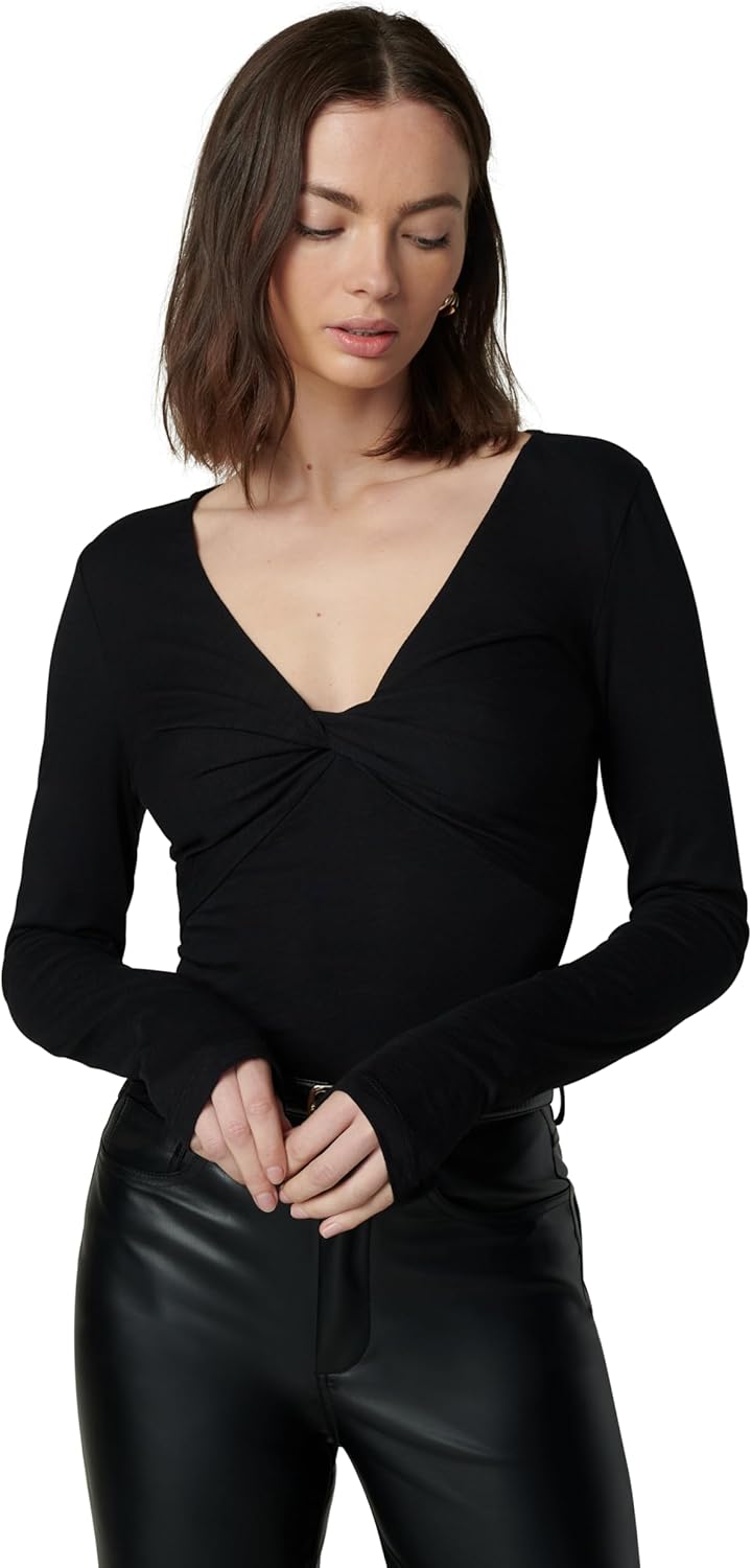 Joe's Womens The Ava Twist V Neck Long Sleeve Top