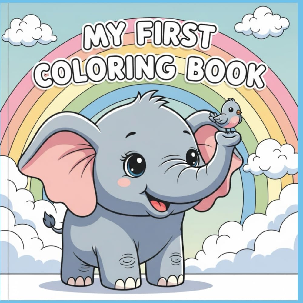 My first coloring book, 50 disegni da Colorare per Bambini: Libro Prescolare Semplice e Divertente per Sviluppare Creatività e Motricità.