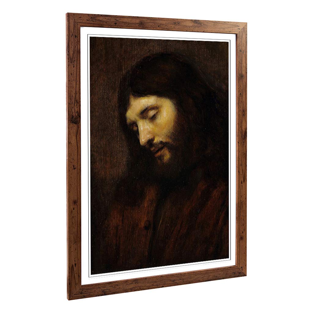 Big Box Art Framed Print of Rembrandt Christ 2 Design | Wall Art Picture | Home Decor for Kitchen, Living, Dining Room, Lounge, Bedroom, Hallway, Office, Walnut, A2 / 24.5x18 Inch / 62x45cm