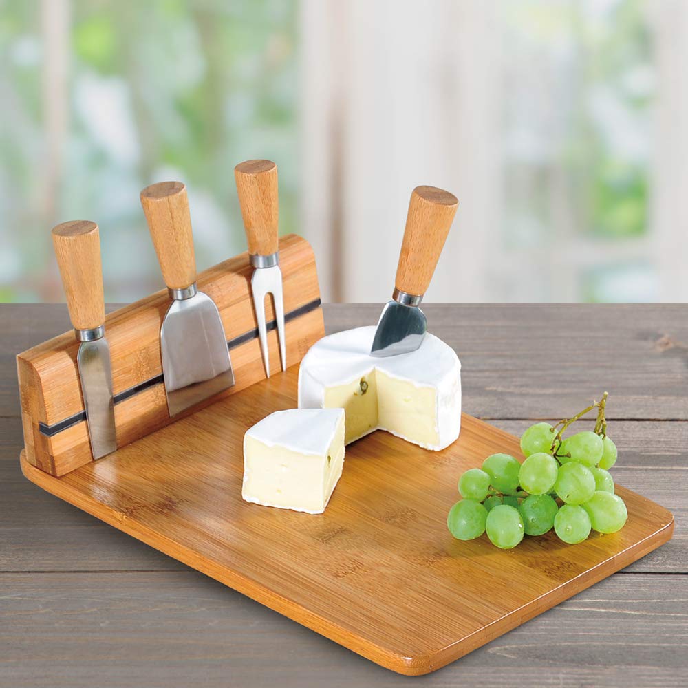 Image secondaire de Kesper | Planche à découper à fromage avec couverts, matériau : bambou, acier inoxydable, dimensions : 30 x 20 x 8 cm, couleur :