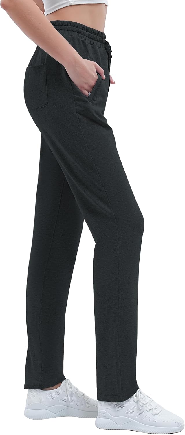 SEVEGO Women's Sweatpants Tall Cotton Yoga Lounge 30"/32"/34"/36" Casual Open Bottom Soft Workout Zipper Pocket Joggers - Image 2